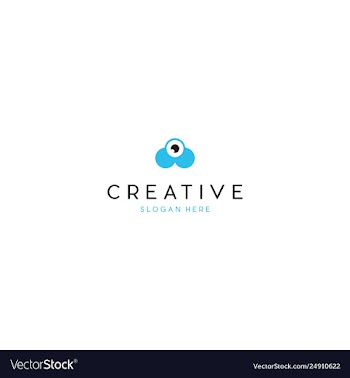Cloud eye photography creative techno logo vector image