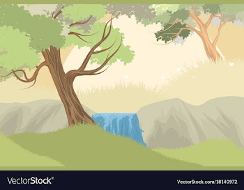 Cloud forest scene vector image