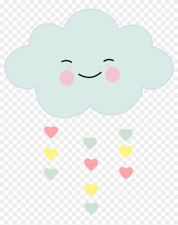 Cloud Hearts Rain Cute Love Colorpastel Ftestickers - Nuvem Chuva De Amor Png