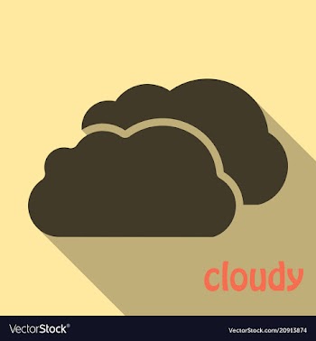 Cloud icon in flat style isolated on color vector image