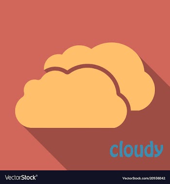 Cloud icon in flat style isolated on color vector image