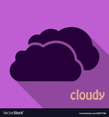 Cloud icon in flat style isolated on color vector image
