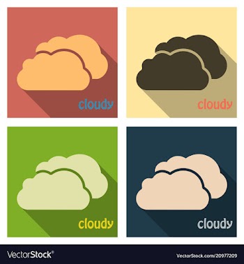 Cloud icon in flat style isolated on color vector image