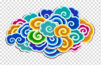 Cloud iridescence, Colorful clouds transparent background PNG clipart