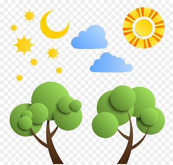 Cloud Moon Star Clip art - Three-dimensional cartoon tree 