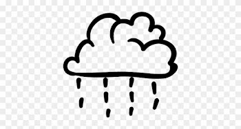 Cloud Of Rain With Raindrops Falling Handmade Symbol - Símbolo Lluvia
