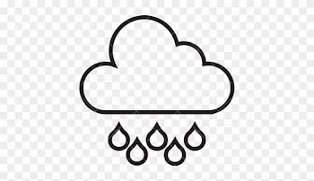 Cloud Outline - Cloud With Rain Outline