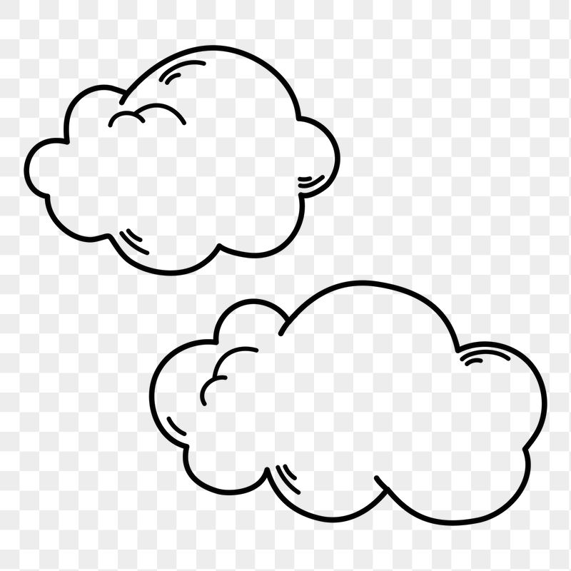 Cloud png doodle sticker, black | Free PNG Illustration - rawpixel