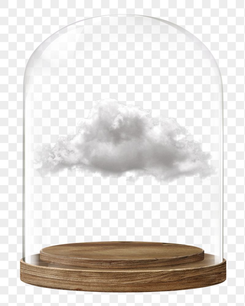 Cloud png glass dome sticker, | Free PNG - rawpixel