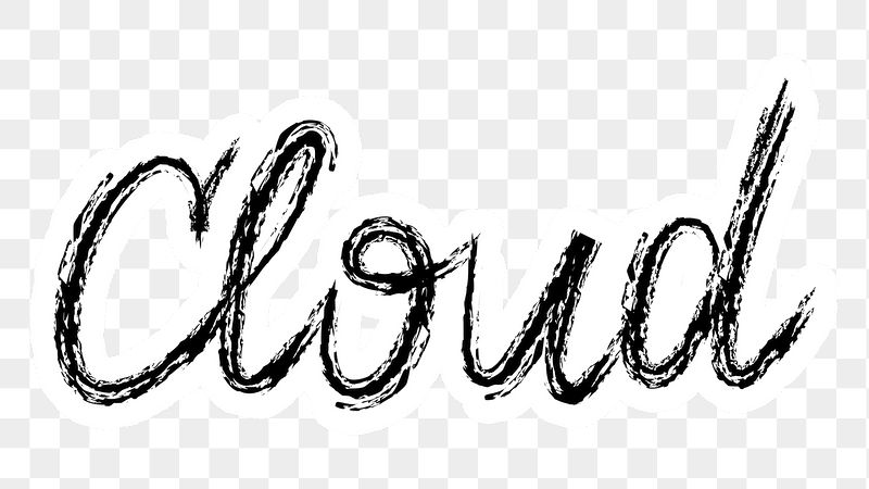 Cloud png word sticker typography, | Free PNG - rawpixel