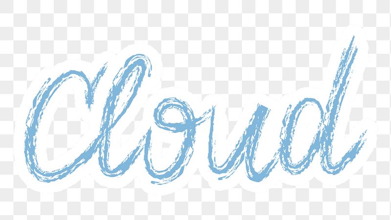 Cloud png word sticker typography, | Free PNG - rawpixel
