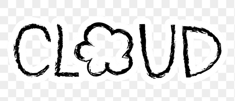 Cloud png word sticker typography, | Free PNG - rawpixel