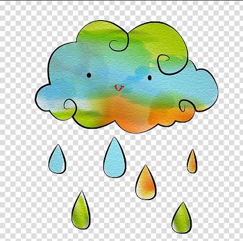 Cloud Rain Painting Drop, Hand colored clouds transparent background PNG clipart