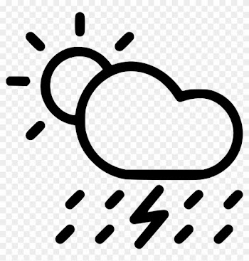 Cloud Rain Rainfall Thunder Daytime Lightning Sun Comments - Sun And Thunder Black &amp; White Clip Art