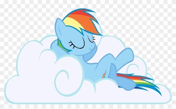 Cloud, Rainbow Dash, Safe, Simple Background, Sleeping, - Rainbow Dash On A Cloud