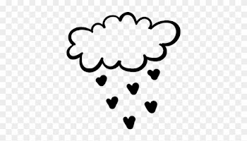 Cloud Raining Heart Shapes Vector - Lluvia De Corazones Vector Png