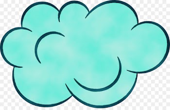 Cloud, Speech Balloon, Drawing, Aqua, Turquoise PNG