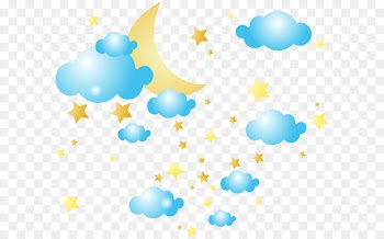 Cloud Star Moon Clip art - Moon Clouds and Stars PNG Clip-Art Image 