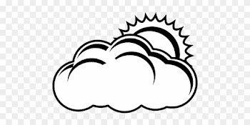 Cloud, Sun, Overcast, Nature, Weather - Sun And Clouds Clipart Black And White