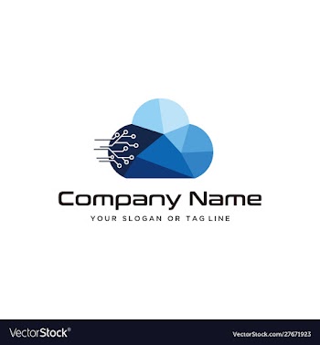 Cloud technology logo design modern template vector image
