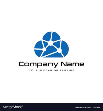 Cloud technology logo design modern template vector image