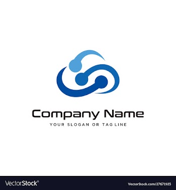 Cloud technology logo design modern template vector image