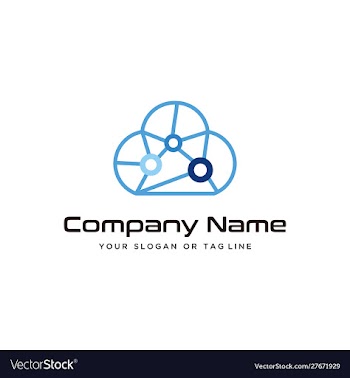 Cloud technology logo design modern template vector image