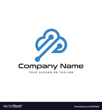 Cloud technology logo design modern template vector image
