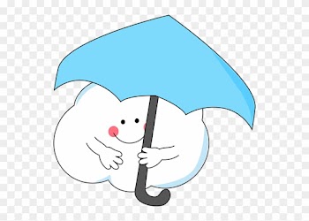 Cloud Under Umbrella - Cloud And Umbrella Clipart
