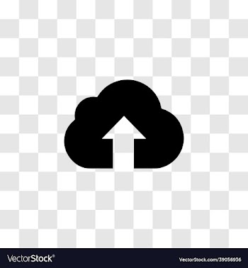 cloud upload icon - black silhouette style
