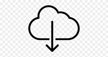 Cloud With Arrow Pointing Down, Ios 7 Interface Symbol - Download Data