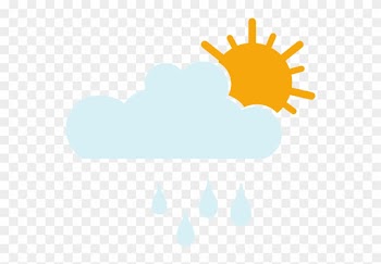Cloud With Sun And Rain Drops - Cloud With Sun And Rain Drops