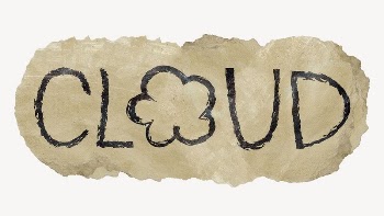 Cloud word sticker, ripped paper | Free PSD - rawpixel