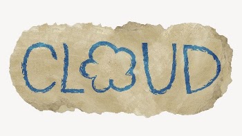 Cloud word sticker, ripped paper | Free PSD - rawpixel