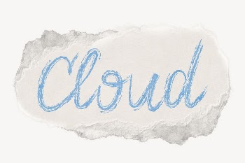 Cloud word sticker, ripped paper | Free PSD - rawpixel
