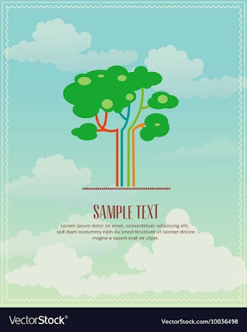 Clouds and tree vector image