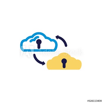 clouds computing with shape hole lineal color style