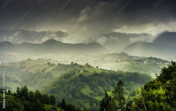 clouds over mountains