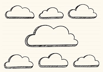 Clouds scribbled on a notepad | Free stock vector - 457390