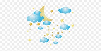 Clouds Stars Moon - Moon And Star Png