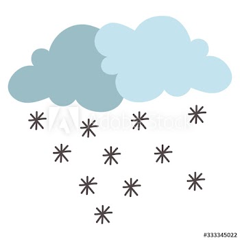 clouds with snowflakes storm doodle style icon