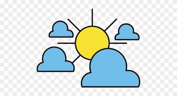 Clouds With Sun Natural Weather In The Sky - Ceiling Mounted Light Symbol