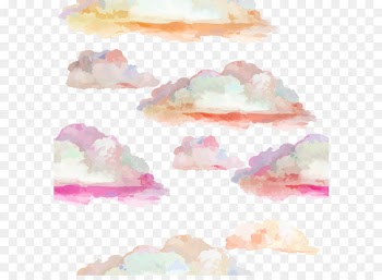 Cloudscape photography Watercolor painting - Colorful clouds 