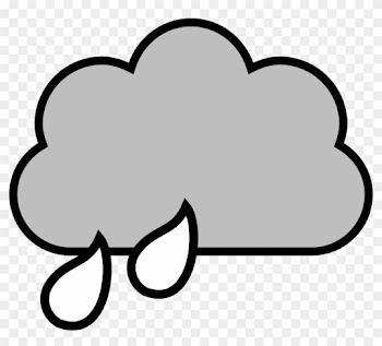 Cloudy Clipart Black And White - Rain Cloud Clipart