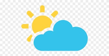 Cloudy Clipart Sun Behind Cloud - Sun And Clouds Emoji