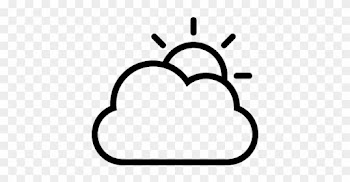 Cloudy Day Weather Outlined Symbol Of Interface Vector - Sun Hiding Behind Clouds Drawing