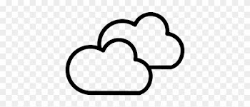 Cloudy Weather Symbol Outline Of Two Clouds Vector - Cloudy Weather Symbol