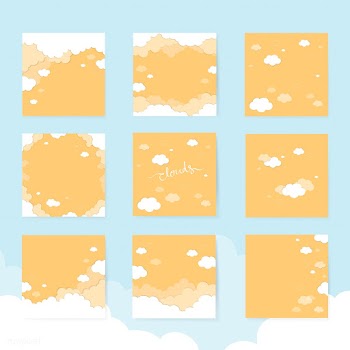 Cloudy yellow sky pattern | Free stock vector - 566158