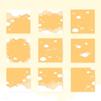 Cloudy yellow sky pattern | Free stock vector - 566160