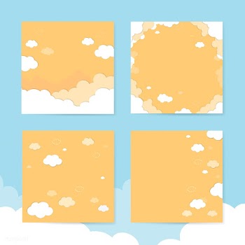 Cloudy yellow sky pattern | Free stock vector - 566170